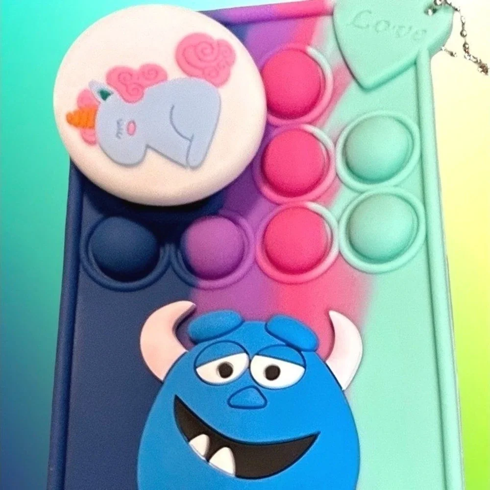 Samsung Galaxy‎ A32 5G Pop It Fidget Case Monsters Inc Sulley Blue